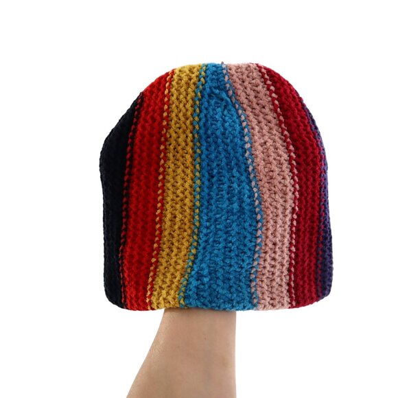 Chenille Crochet Beanie Unisex O/S Kidcore Soft Girl Boho Casual Streetwear Ski - Picture 6 of 9